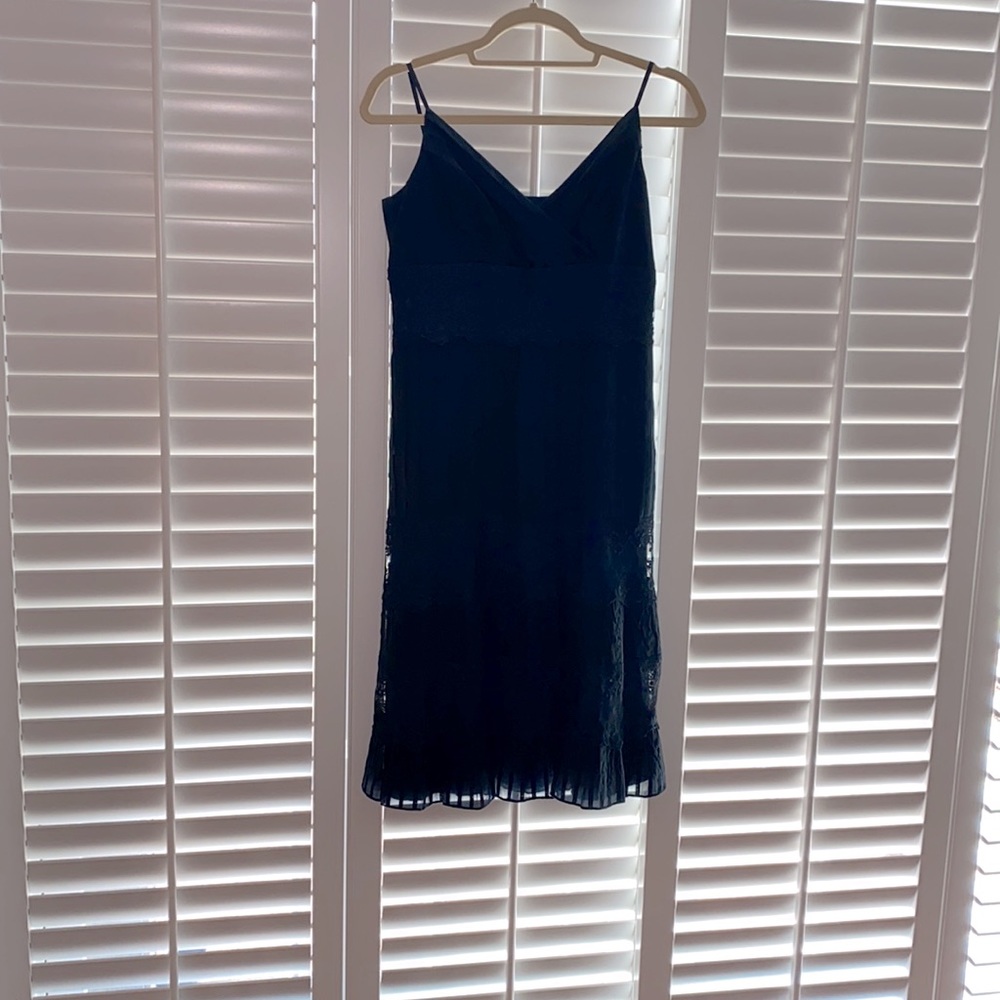 Ann Taylor Petite-size 8: silk/cotton blend, dark blue